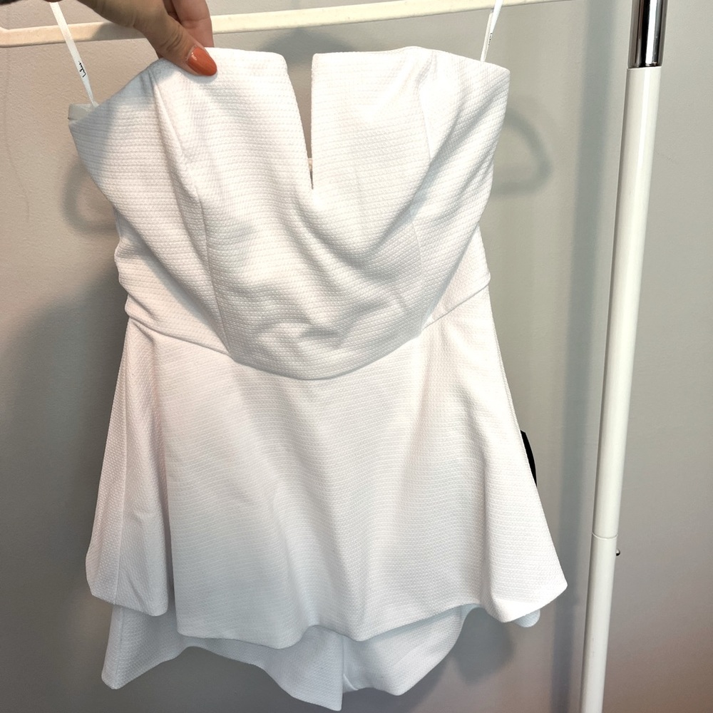 White Romper Strapless